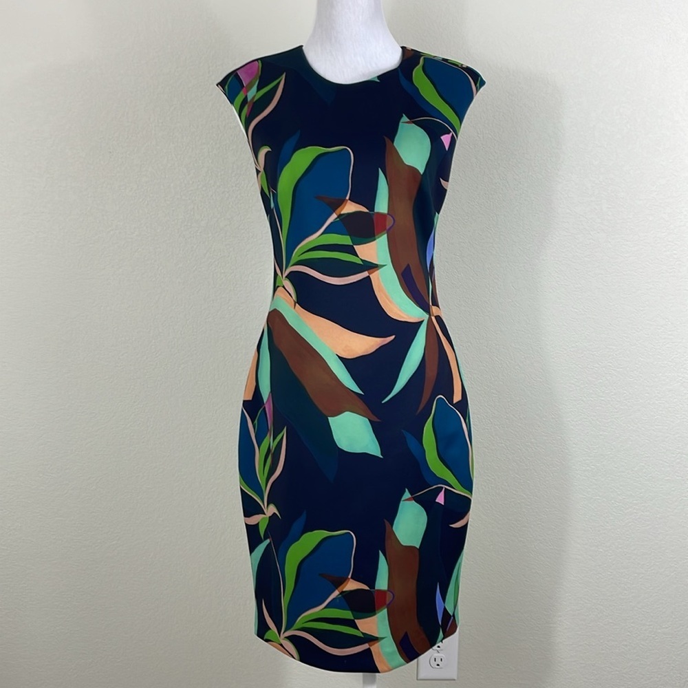 Ted Baker sleeveless floral knee length dress size 6